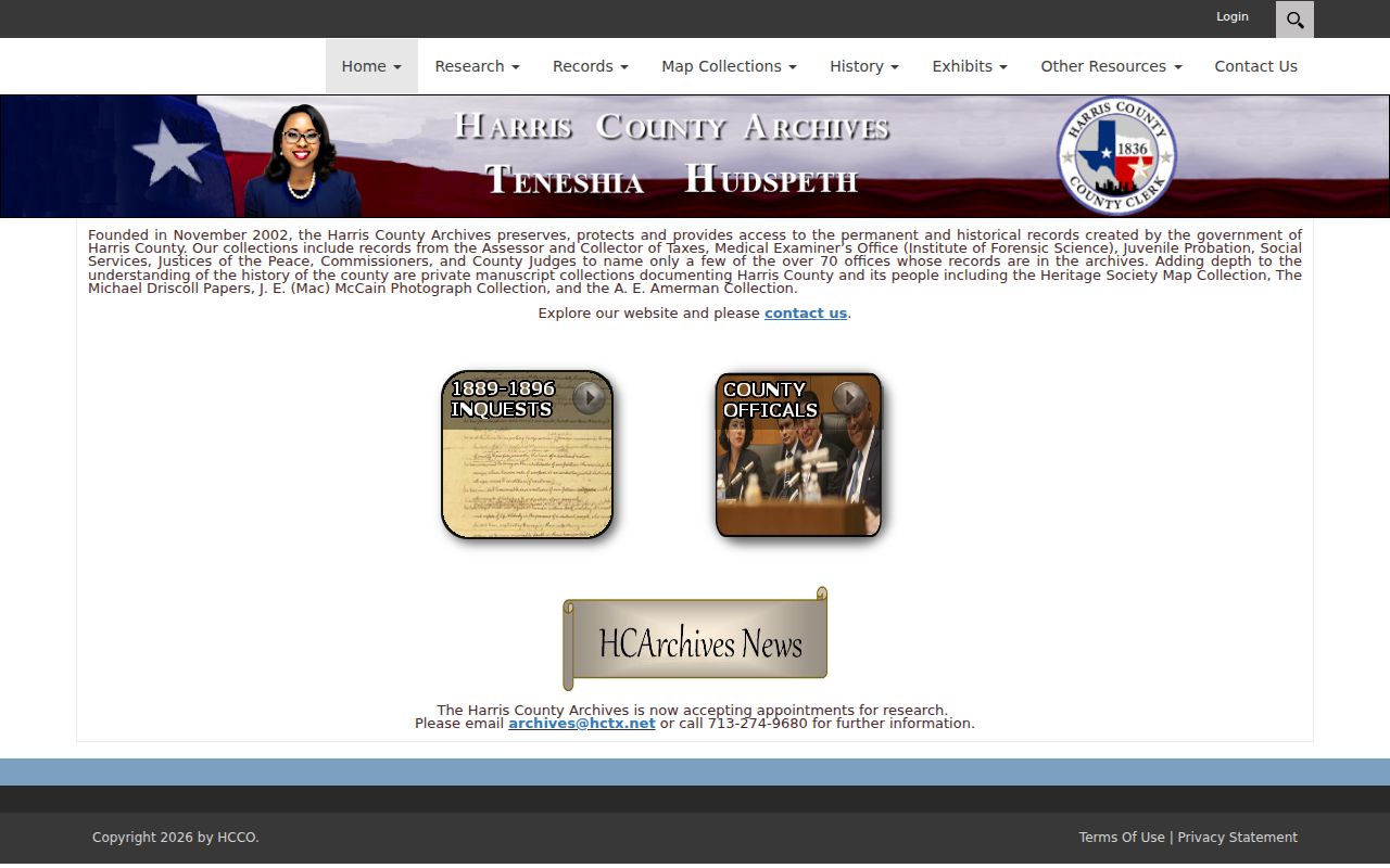 Harris County residents directory archives research resources