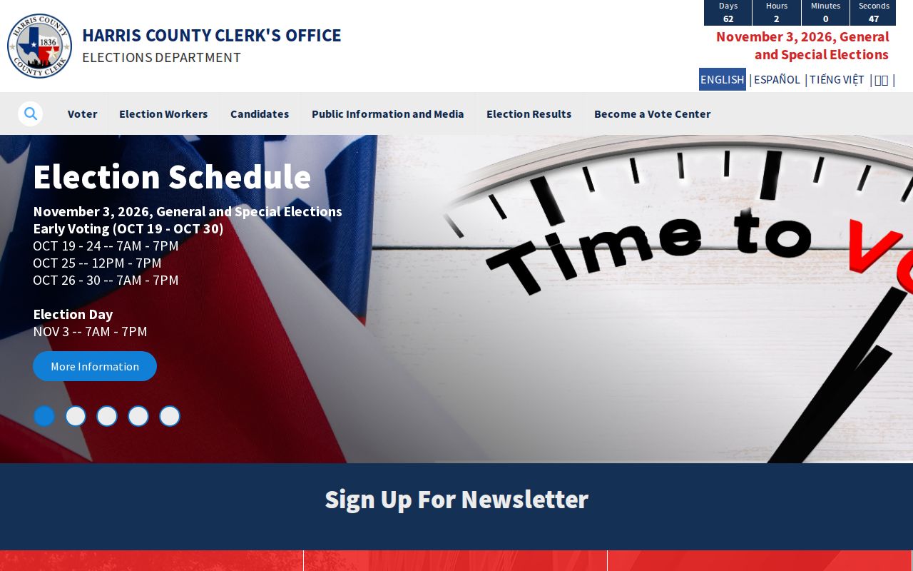 Harris County neighbors research through the Harris Votes election information portal