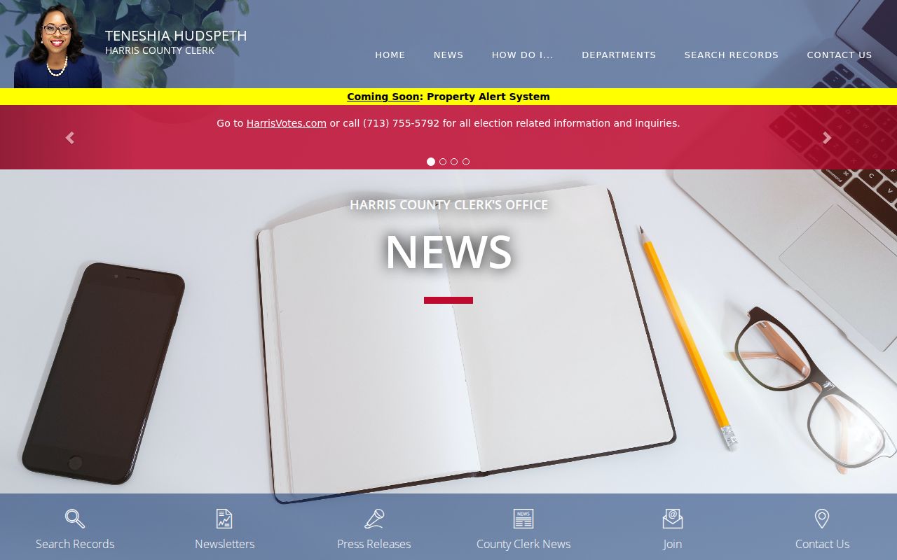 Harris County previous residents County Clerk news archive
