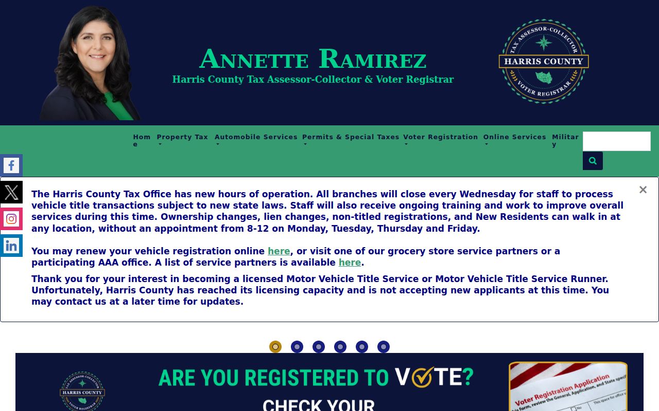 Harris County street directory Tax Assessor-Collector services